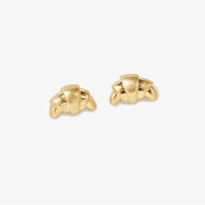 Clare V Gold Croissant Earrings